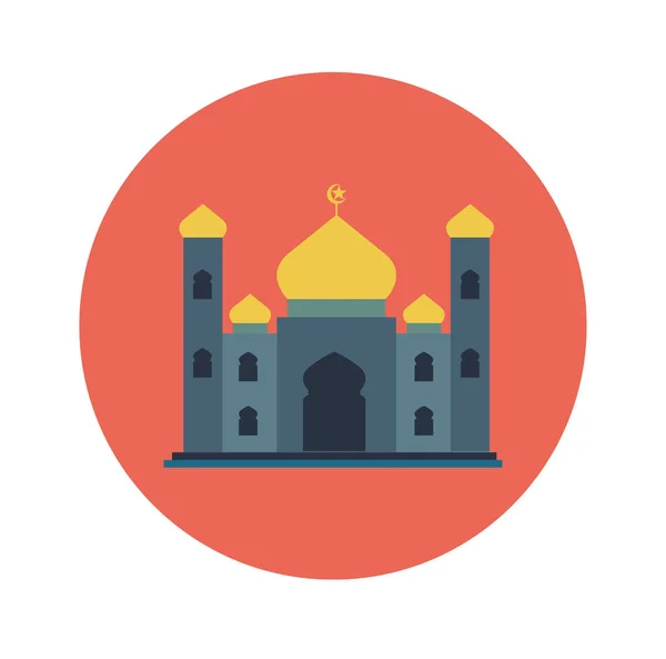 Islamska ikona płaskie, meczet-wektor Płaska konstrukcja — Wektor stockowy