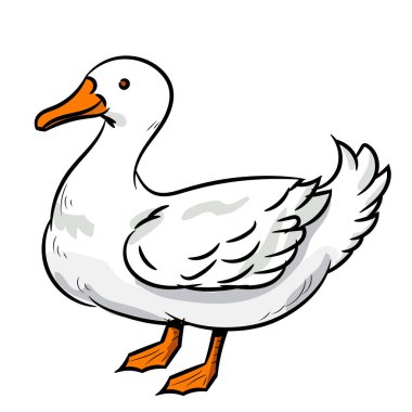 Ördek çizimi-vektör çizim