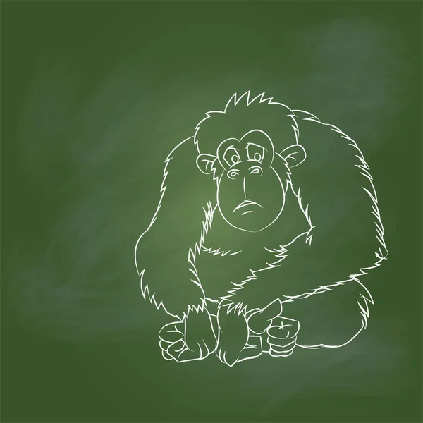 El yeşil maymun karikatür çizimi kurulu - vektör çizim — Stok Vektör