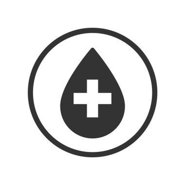 Doğrusal kan bağış simge-vektör ikonik tasarım