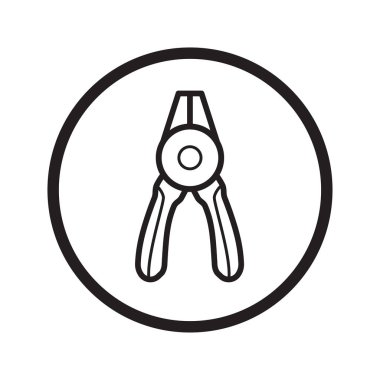 Doğrusal yuvarlak burun pense simge - vektör ikonik tasarım