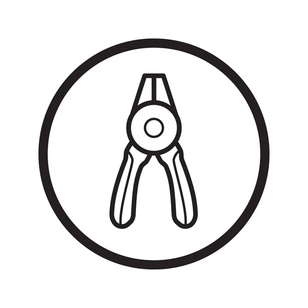 Liniowy rundy nos szczypce ikona - wektor kultowego designu — Wektor stockowy