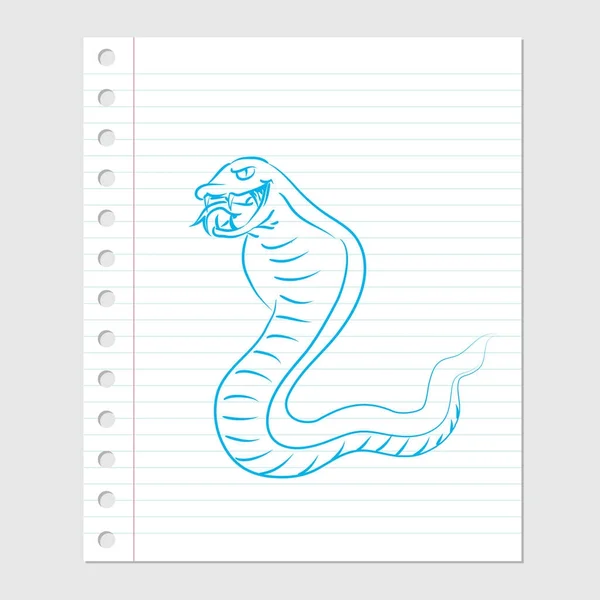 종이에 뱀 만화의 그림 시트-벡터 illustratio — 스톡 벡터