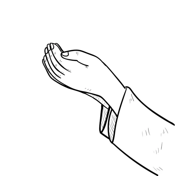 Hand ritning muslimska Hand be-vektor illustration — Stock vektor