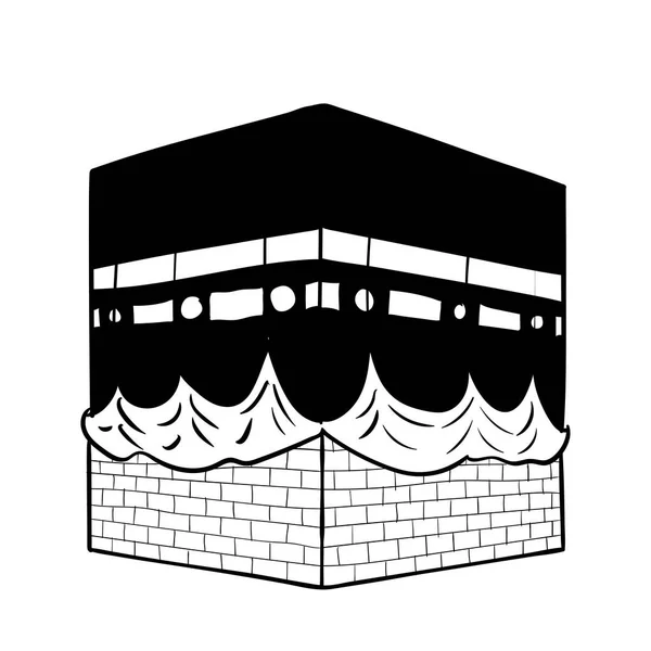 El çizimi Kabe Mekke-vektör çizim