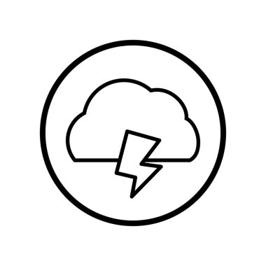 Vektör Circle line - vektör ikonik bulut ve gök gürültüsü simgesinin 