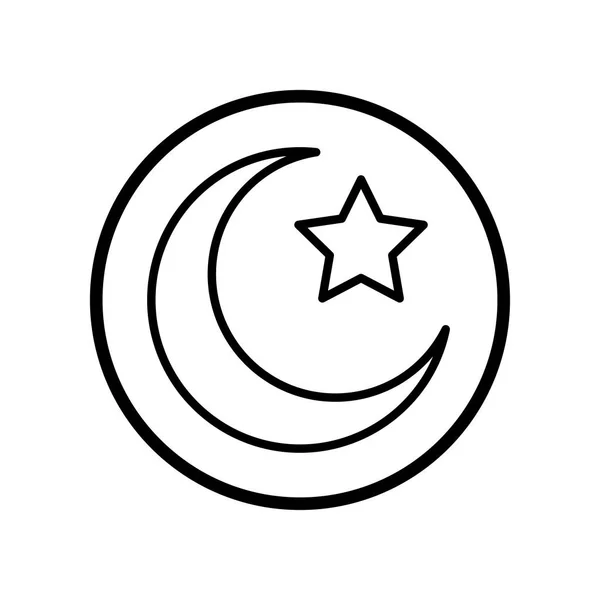 Islamic Icon, Crescent star icon-Vector Iconic Design — Stock Vector