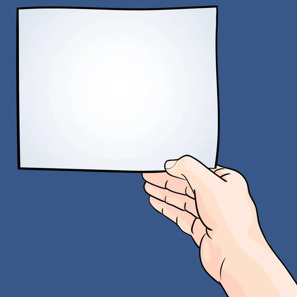 Εικονογράφηση χέρι που κρατά το κενό χαρτί - εικονογράφηση διάνυσμα — Διανυσματικό Αρχείο
