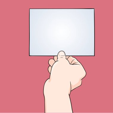 Boş tutan illüstrasyon el kağıt - vektör çizim