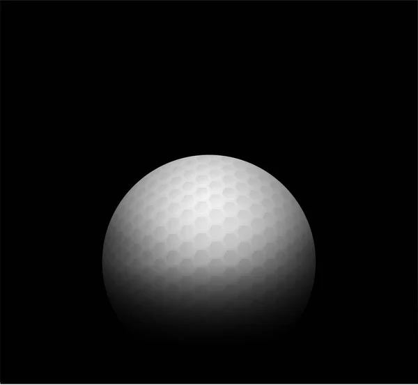 Palla da golf isolata su sfondo nero - Illustrazione vettoriale — Vettoriale Stock