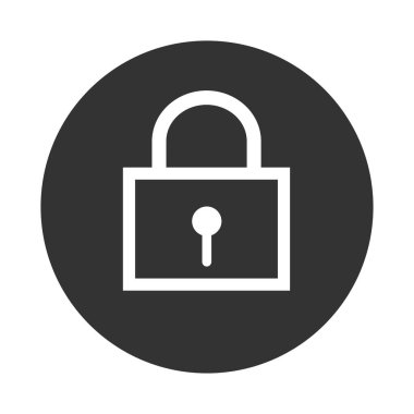 Kilit simgesi siyah daire - vektör ikonik tasarım