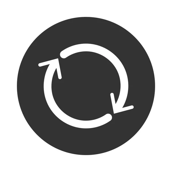 Ícone de restauração em círculo preto - design icônico vetorial —  Vetores de Stock