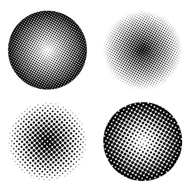 Noktalı resim dolgu-vektör illüstrasyon çember şekillerle soyut