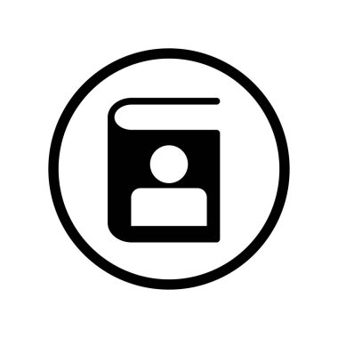 Adres telefon kitap simgesini Circle line - vektör ikonik vektör