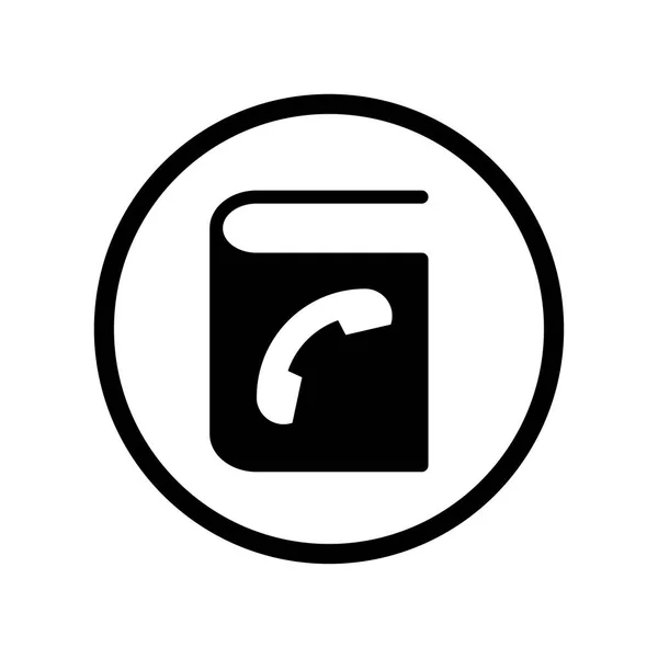 Vector del icono de la guía telefónica en la línea Circle - diseño icónico vectorial — Vector de stock