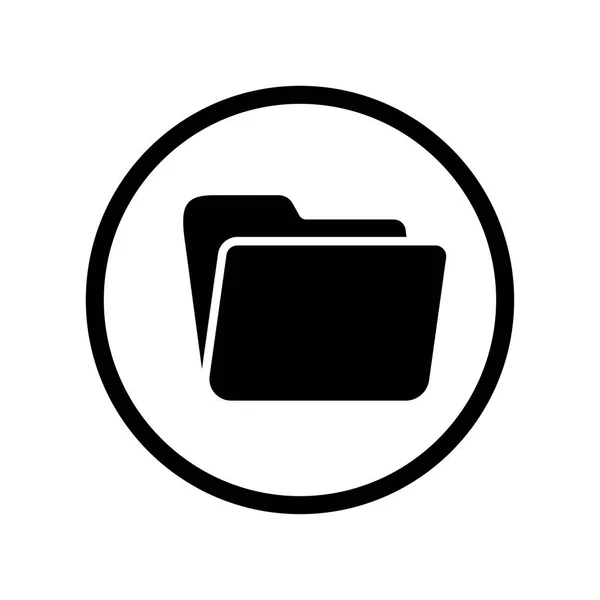 Icona vettoriale della cartella nella linea Circle - design iconico vettoriale — Vettoriale Stock