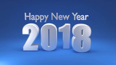 Mutlu yeni yıl 2018, 3d render