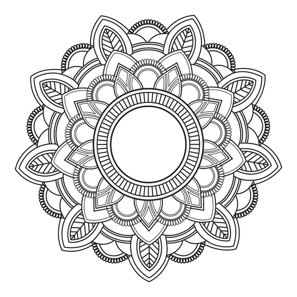 Hand-drawn Mandala decorative round ornament with watercolor sty — ストックベクタ