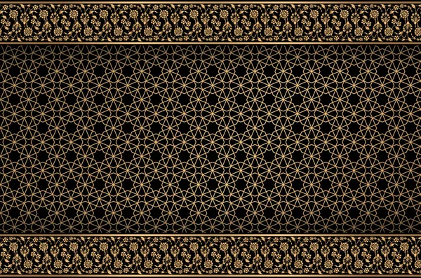 Złoty wektor ornamentu islamskiego, tradycyjna sztuka arabska, islamska — Wektor stockowy