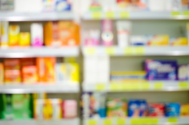 Bulanık eczane Eczane. İlaç arka plan. 