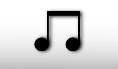 Beyaz bir arka plan üzerinde izole müzik notlar simgesi. Vektör tasarımı. Düz simgesi. Müzik konsepti 