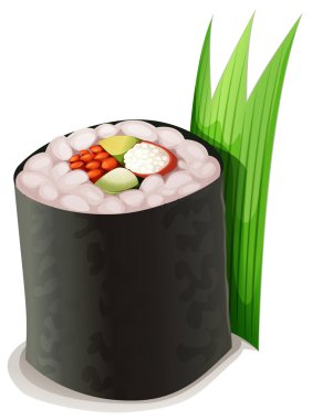 Maki rulo suşi ile deniz yosunu