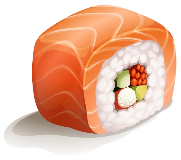 マキはサーモンの巻き寿司 — ストックベクタ