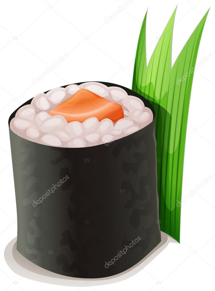 Maki roll sushi with seaweed