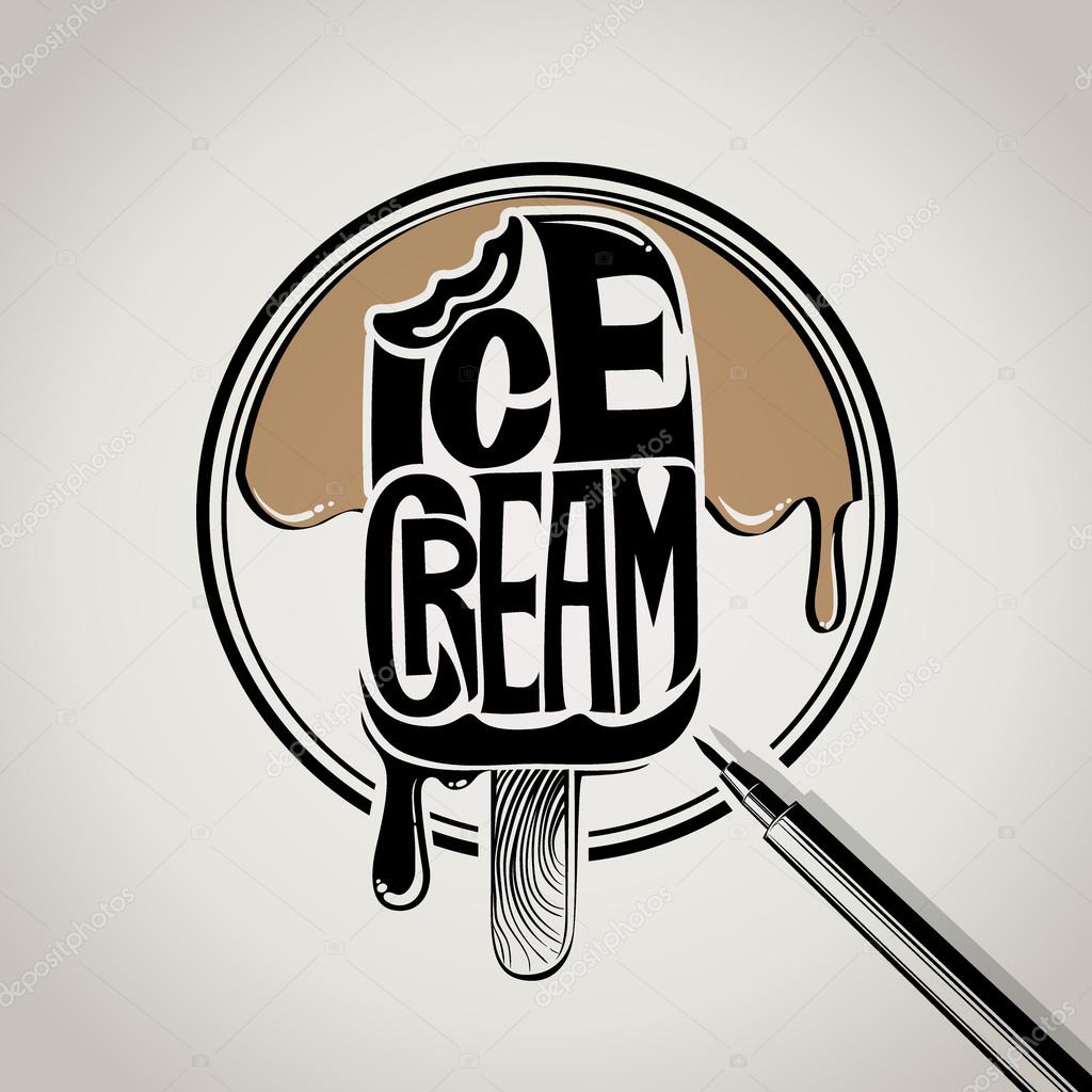 ice cream typography logo design