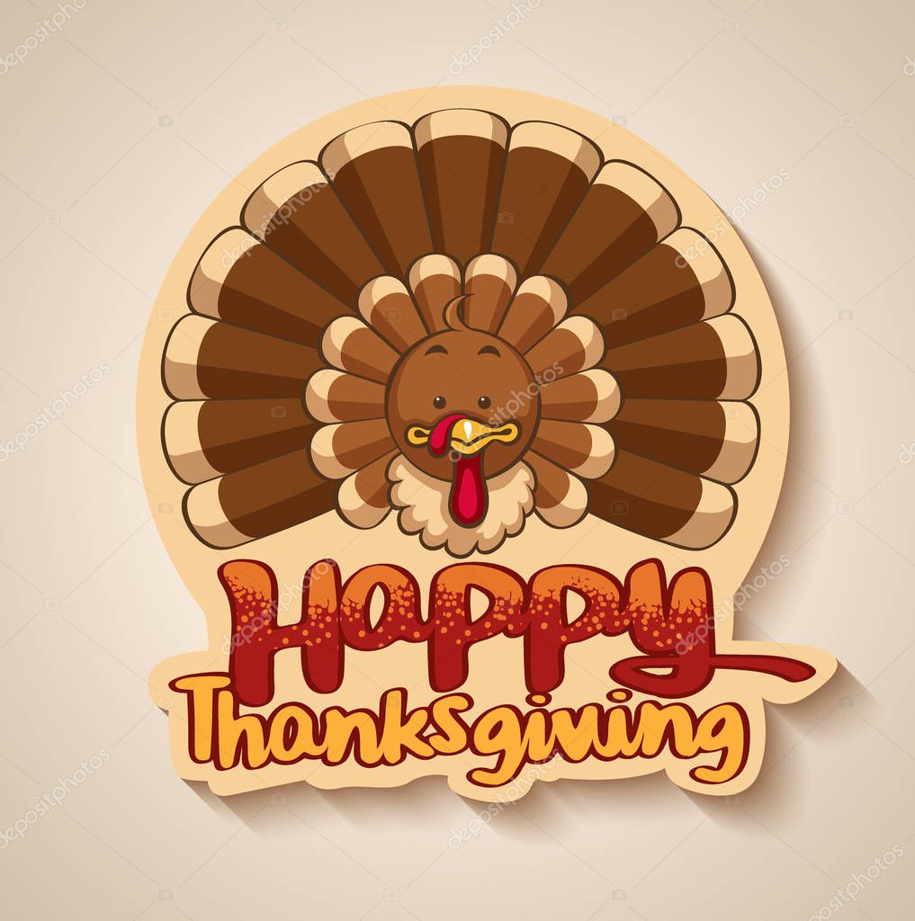 Thanksgiving turkey logo vector illustration