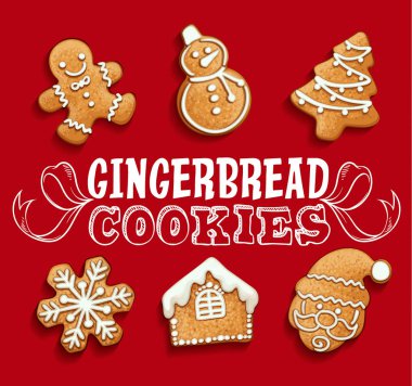 gingerbread çerezleri Noel ayarla