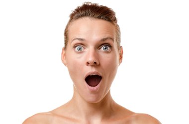 Çekici kadın şaşkınlıkla aval