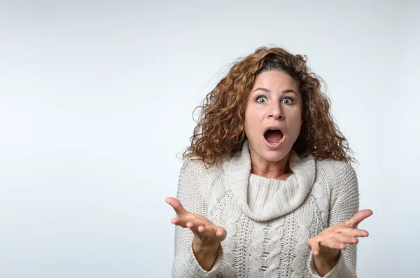 Frustrated woman showing her ignorance — Stock Photo, Image