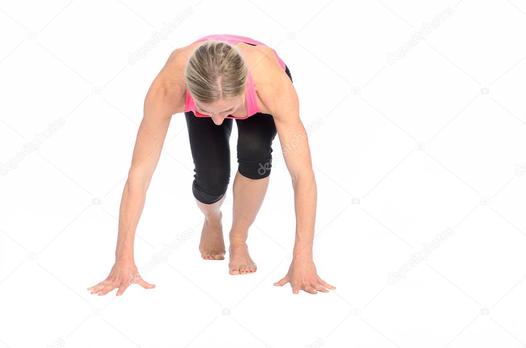 Fit determined woman in the starter position