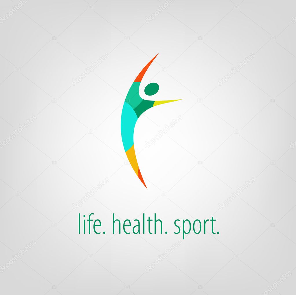 Logo person. sport style. Training. Exercises. Healthy lifestyle. Joy.A life. Health. Sport