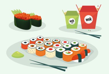 Sushi menü vektör 