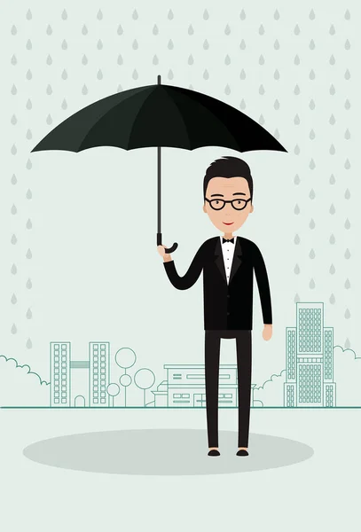 Homem com um guarda-chuva — Fotografia de Stock