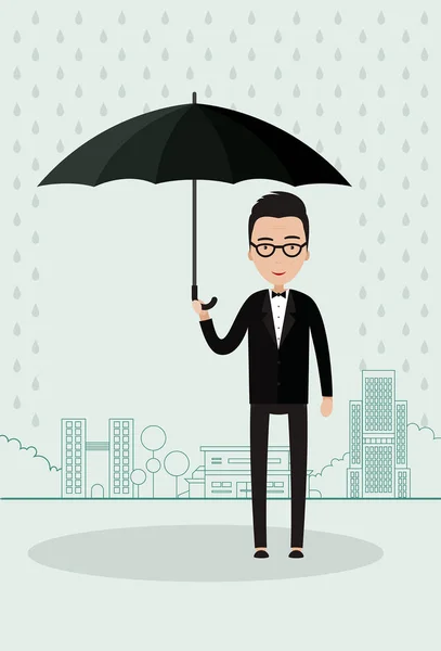 Man with an umbrella — Stock Photo, Image