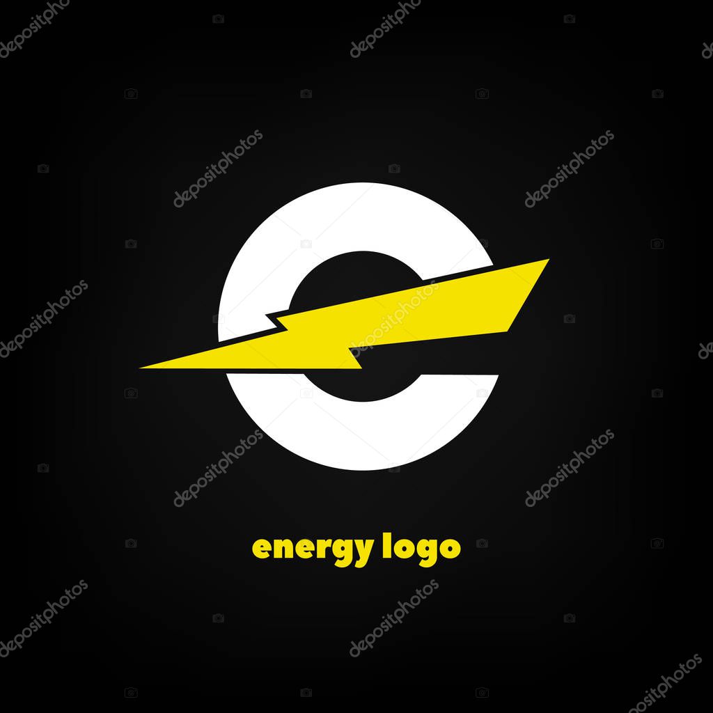 Logo energy. E yellow sign lightning