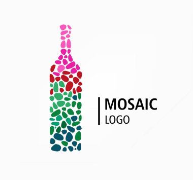 Şarap şişesi ile logo