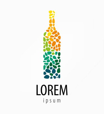 Şarap şişesi ile logo