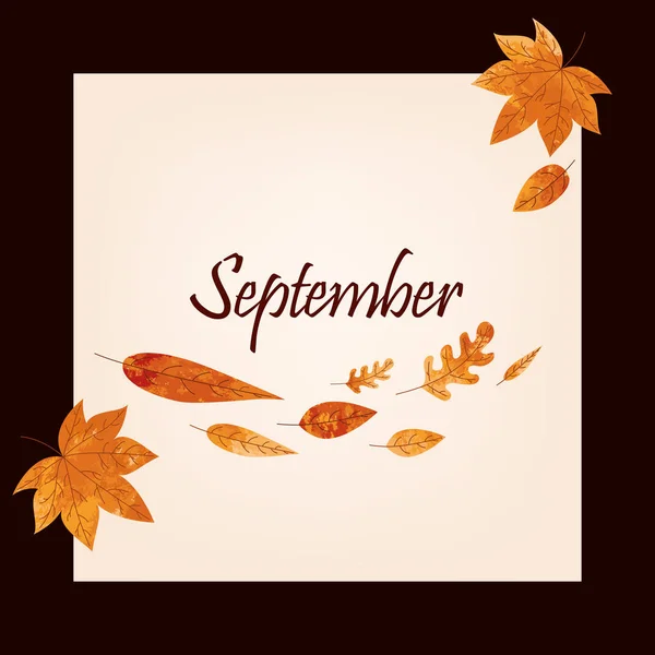 September leaves background — Stock Vector