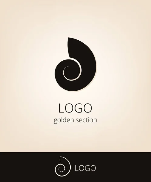 Shell section dorée logo — Image vectorielle