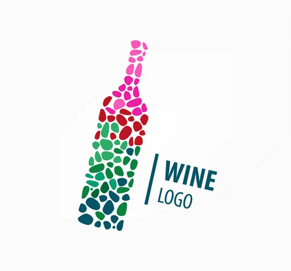 Логотип с бутылкой вина — стоковый вектор