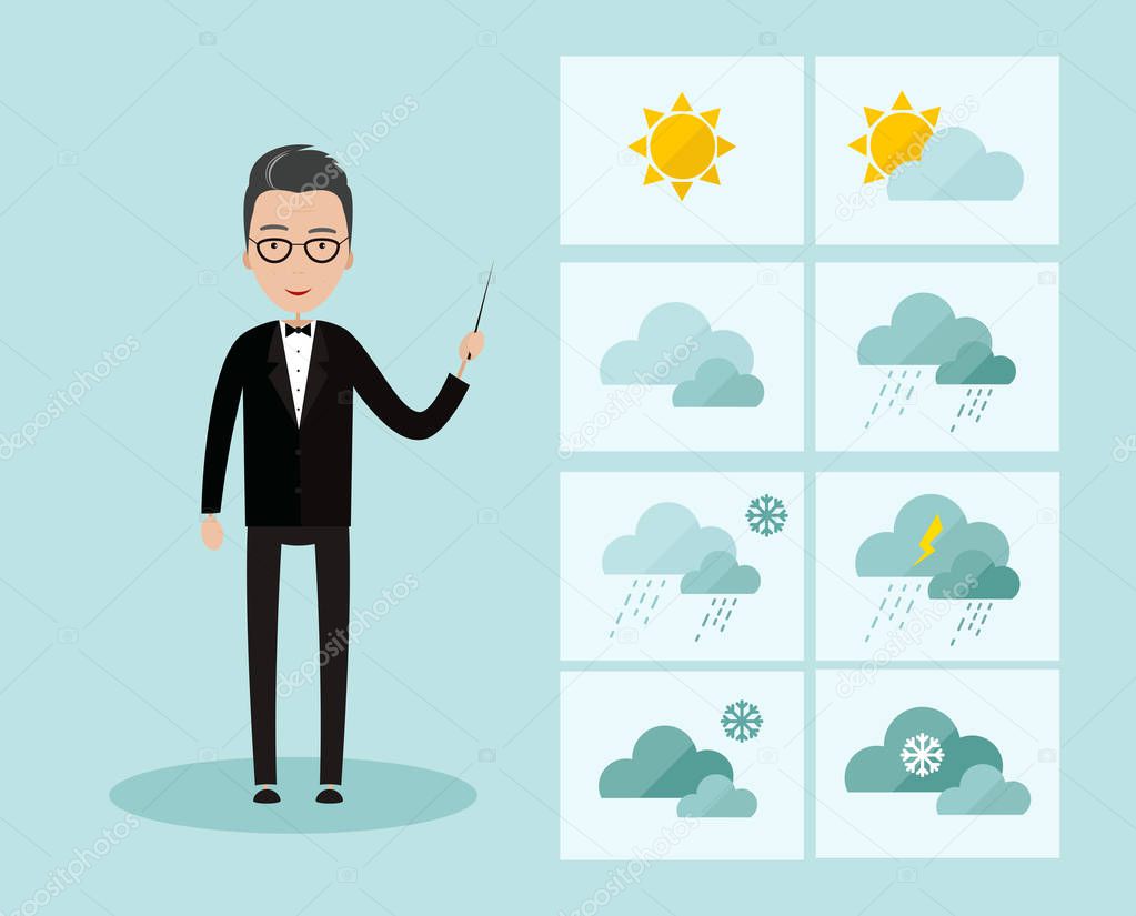 Man Leading Weather Forecast