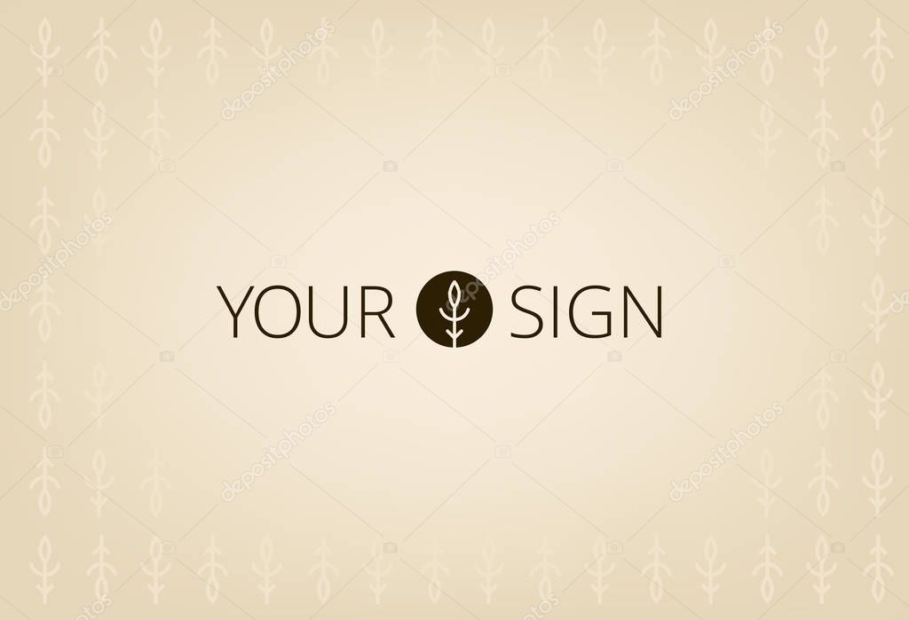 Line logo eco product, sprout. Eco design, decor template, herbal medicine