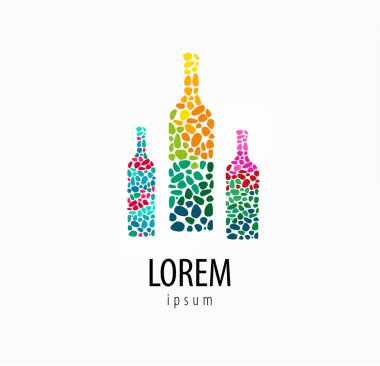 Şarap şişeleri ile logo