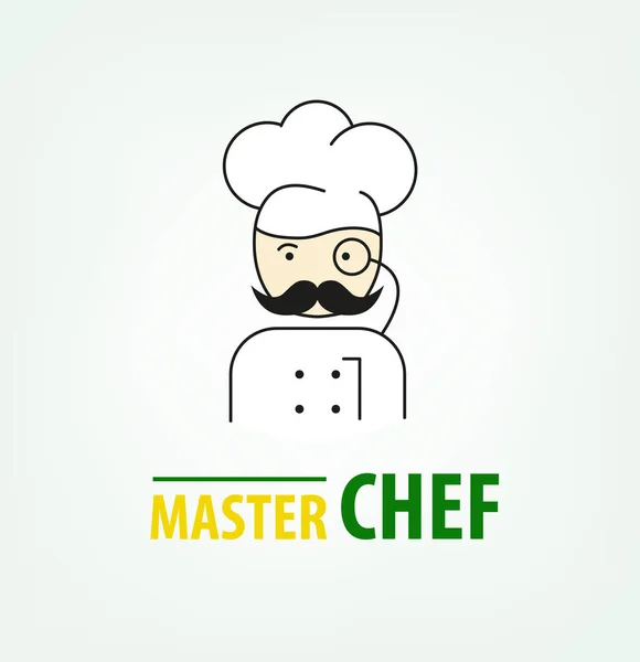 Logotipo de linha com chef — Vetor de Stock