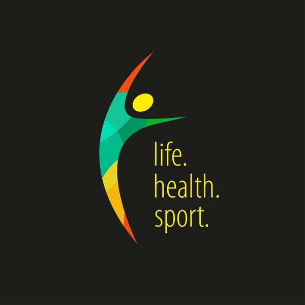 Sport logo met man — Stockvector