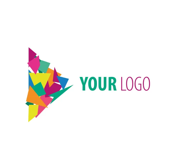 Logo geometrico luminoso — Vettoriale Stock